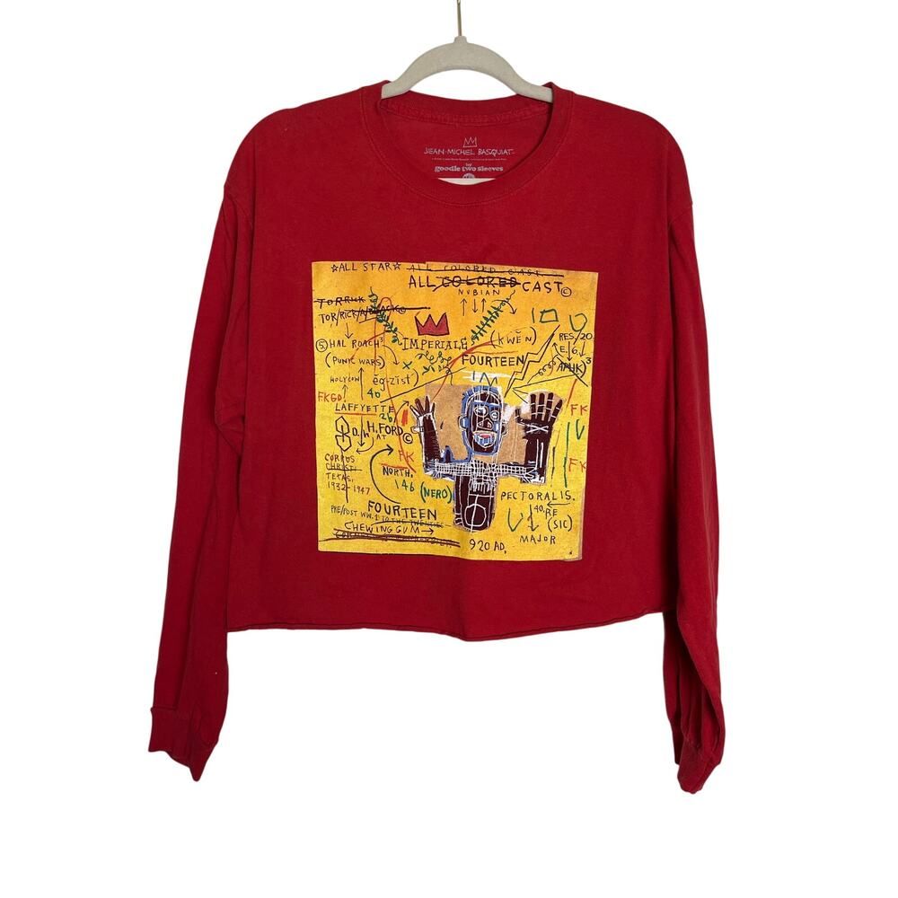 Goodie Two Sleeves | Size M/L RARE Jean Michael Basquiat Long Sleeve Shirt Red